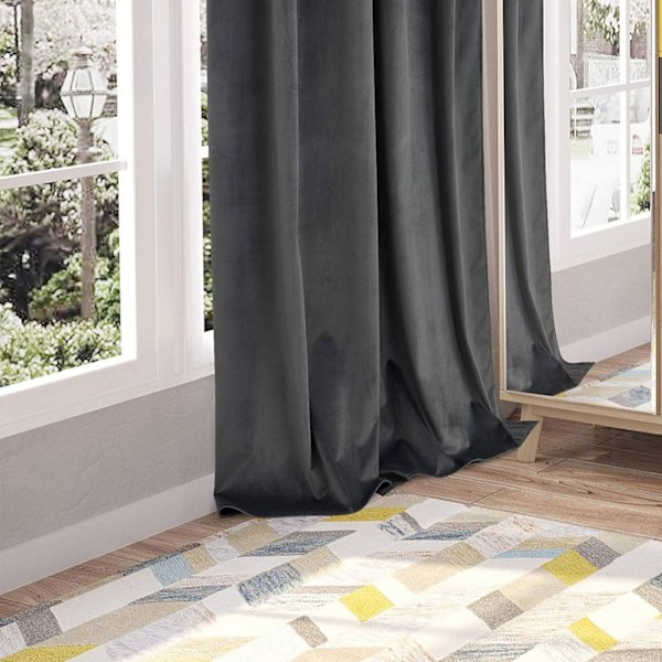 Rootz Luxury Velvet mørklægningsgardiner - Draperer - Vinduesbeklædning - Lysblokering - Termisk isolering - Nem installation - 140cm x 225cm/245cm/27