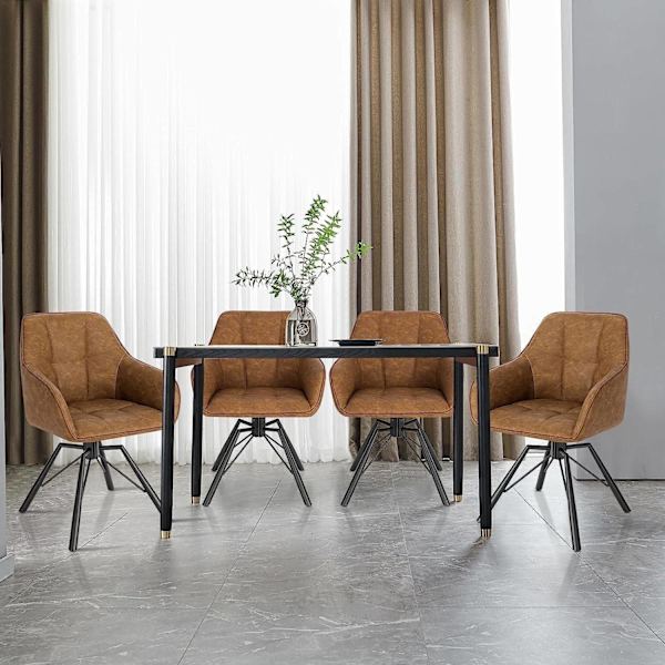 Rootz roterande matstolar Set med 4 - Vridstolar - Fåtöljer - Ergonomisk design - Bekväma sittplatser - Robust konstruktion - 58,5 cm x 82,5 cm x 54,5