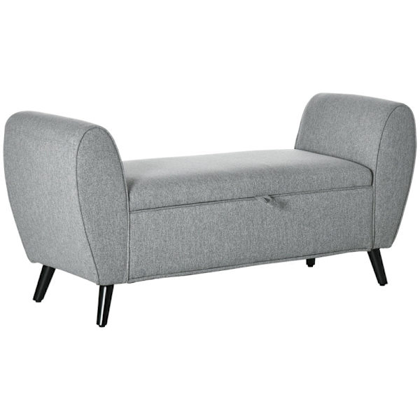 Rootz polstret sengebænk med opbevaring - Soveværelsesbænk - Entrébænk - Skjult opbevaring - Komfortabelt stof - 140 cm x 49 cm x 68 cm