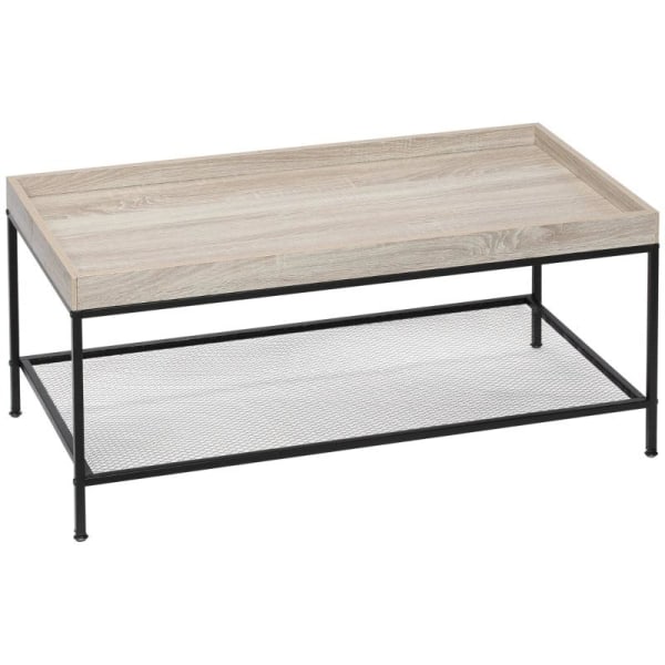 Rootz Sofabord - Sidebord - Med gitterhylde - Hævet bordkant - S