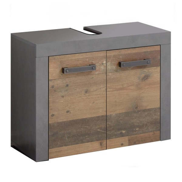 Rootz Badeværelsesskab - Håndvaskskab - Brun og Grå - 72 x 56 x 34 cm