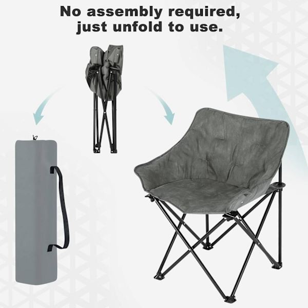 Rootz Ultimate Outdoor Folding Chair - Bärbar stol - Resestol - Bekväm stoppning - Robust design - Lätt att bära - 63 cm x 73,5 cm x 44,5 cm