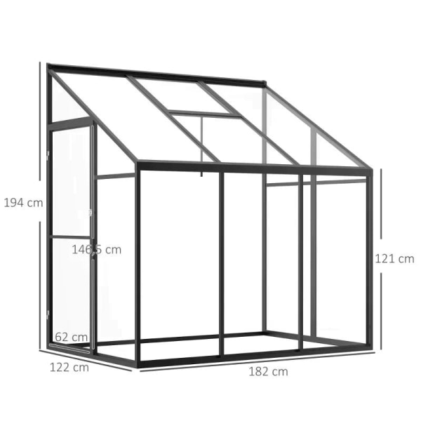 Rootz Greenhouse - Cold Frame Växthus - Side Garden Shed - Med j