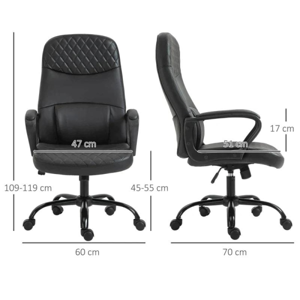 Rootz Kontorsstol - Massagestol - Höjdjusterbar Executive Chair - Gaming Chair - Ergonomisk snurrstol - PU-läder - Grå/Brun - 60 x 70 x 109-119 cm