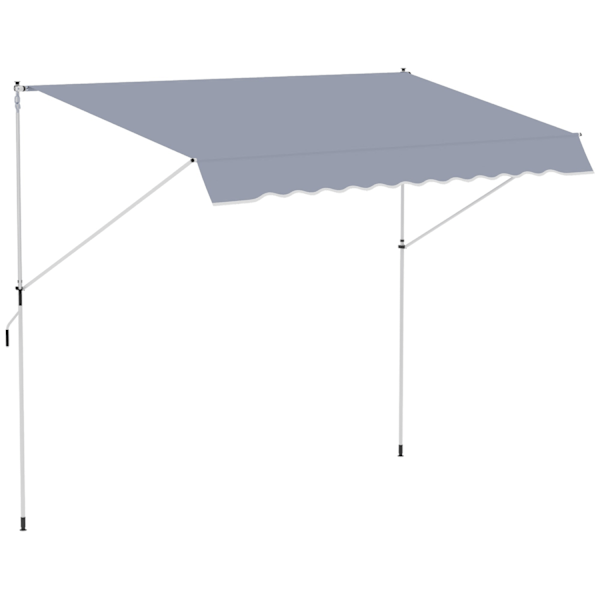 Rootz manuell utdragbar markis - infällbar markis - balkongskugga - anti -UV -skydd - 400L x 120W x 170-280H cm