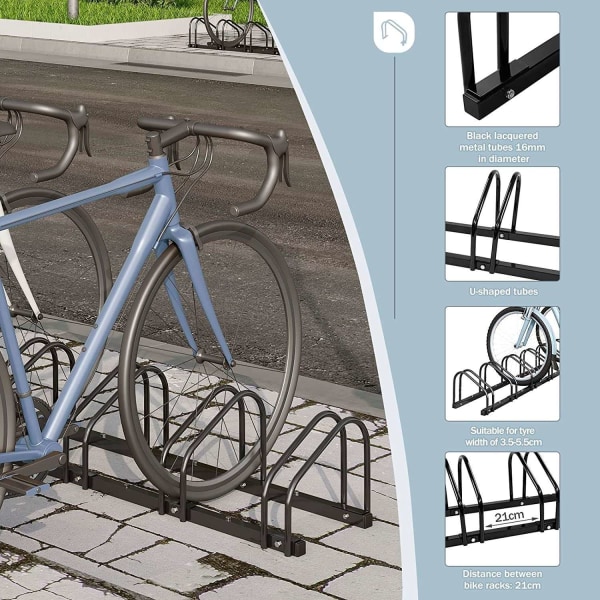 Rootz Cykelställ i galvaniserat järn - Cykelställ - Cykelhållare - Hållbar & väderbeständig - Enkel montering - Universal passform - 160,5 cm x 32 cm