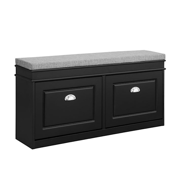 Rootz Skobänk med förvaring - Skoställ - Entrébänk - FSC-certifierad - Utrymmesbesparande design - Bekväma sittplatser - 104 cm x 52 cm x 24 cm - Finn