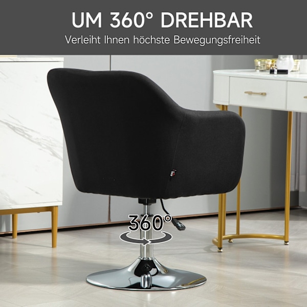 Rootz Swivel Office Stol - Højdejusterbar - Roterende lænestol - Maksimal komfort - 60 cm x 60 cm x 79-91 cm - Sort