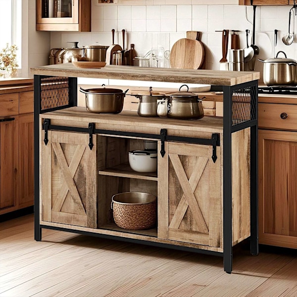 Rootz Sideboard - Kökskåp - förvaringsskåp - Hållbar stålram - 33 cm x 100 cm x 80 cm
