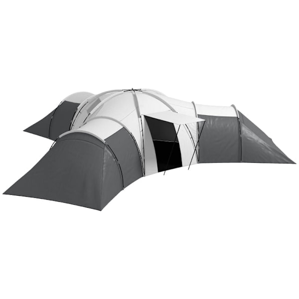 Rootz Campingtelt - Tunneltelt - Familietelt - Rummeligt - Holdbart - Vandtæt - 220L x 188W x 150H cm (soveværelse), 495L x 415W cm (Stue)