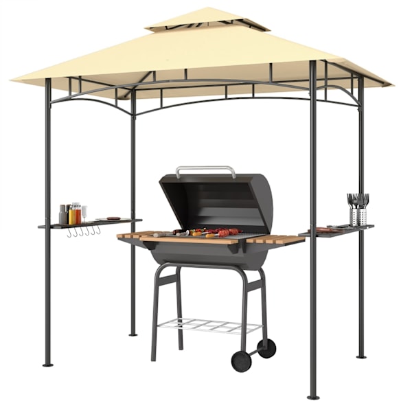Rootz Grill Pavilion With LED - Garden Gazebo - BBQ Shelter - Water -avvisande & flam -retardant - 240 x 150 x 258 cm