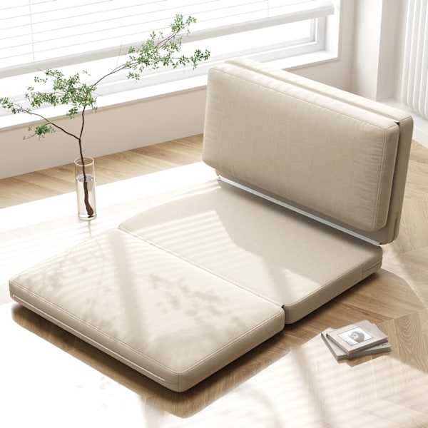 Rootz 2 -i -1 foldning hvilestol - gæstemadras - doven sofa - maksimal komfort - 120W x 80d x 75H cm (stol), 120W x 275d x 10H cm (seng) - brun