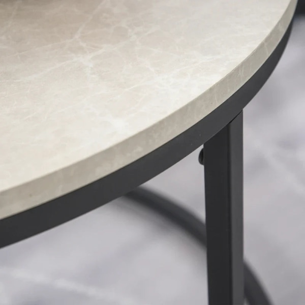 Rootz 2 Soffbord - Sidobord - Industriell design - Sängbord - MDF-metall - Grå-Svart - 78,5 Cm X 78,5 Cm X 46,5 Cm