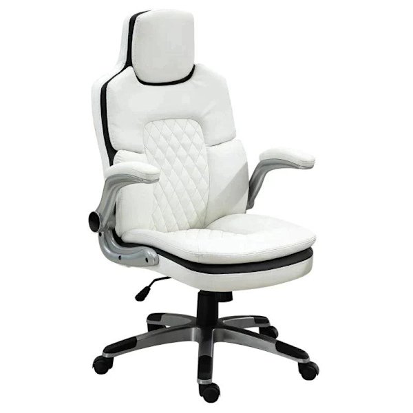 Rootz kontorsstol - Ergonomisk kontorsstol - Skrivbordsstol - Fällbara armstöd - Höjdjusterbara - Tjockt vadderad stol - 69 x 67 x 113-121 cm