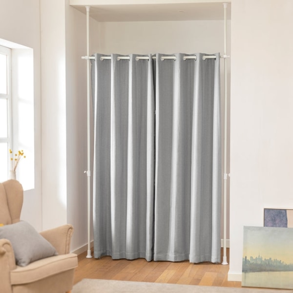 Rootz justerbar teleskopgardin - Rumsavdelare - Sekretessskärm - Högkvalitativ polyester - Hudvänlig - Enkel montering - 162-270cm x 199-285cm