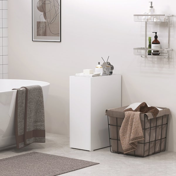 Rootz smalle badeværelseskab - gulvskab - fritstående opbevaring - let glidedybe skuffer - 47 cm x 25 cm x 66,5 cm