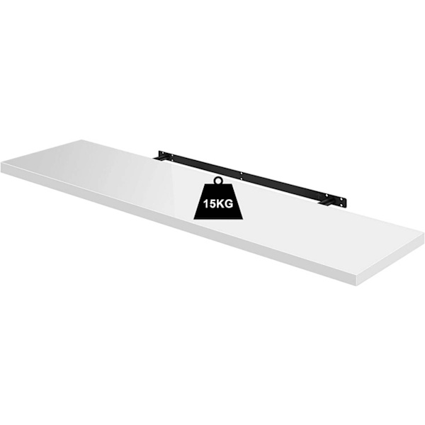 Rootz Sæt med 3 væghylder - Displayhylder - Opbevaringshylder - Holdbar MDF & PVC finer - Fugtbestandig - Nem installation - Alsidig brug - Flere læng