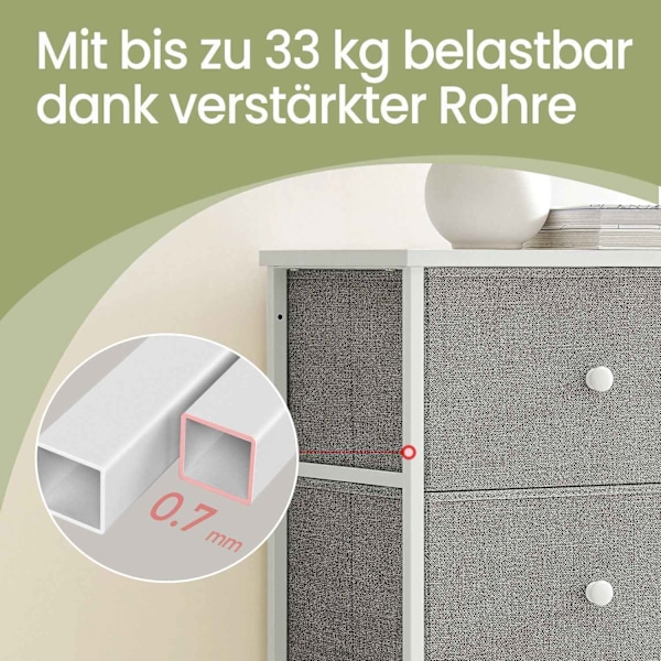 Rootz Chest of skuffe Closet - Fabric Dresser - Storage Cabinet - Letvægt - 30 x 80 x 71 cm
