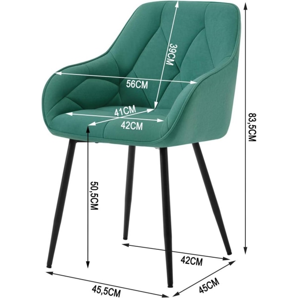 Rootz Velvet Spisestuestol - Elegant Stol - Komfortabel siddepla