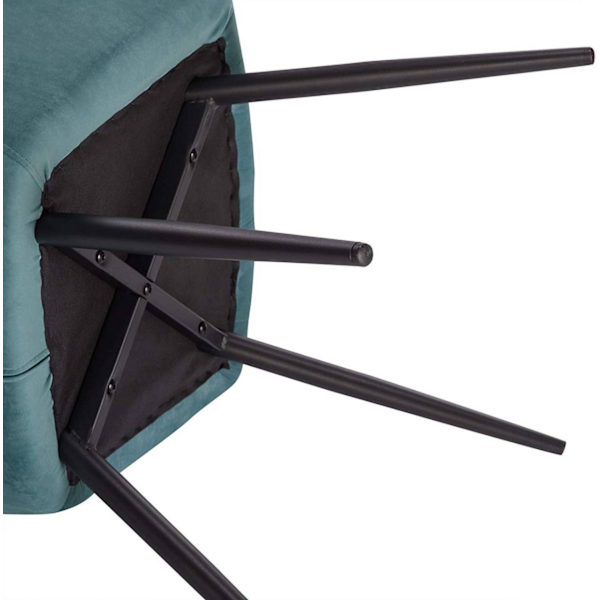 Rootz sæt med 6 spisestuestole i fløjl - Komfortable stole - Stilfulde siddepladser - Højdensitetsskum - Robuste metalben - Justerbare fodpuder - 84 c