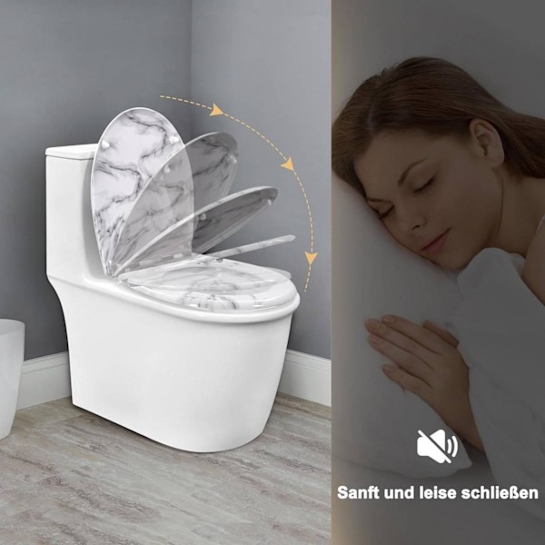 Rootz Thermoset O-formet toiletsæde - Soft Close Låg - Quick Release - Rustfrit stål Hængsler - Antibakteriel - 37cm x 47,5cm