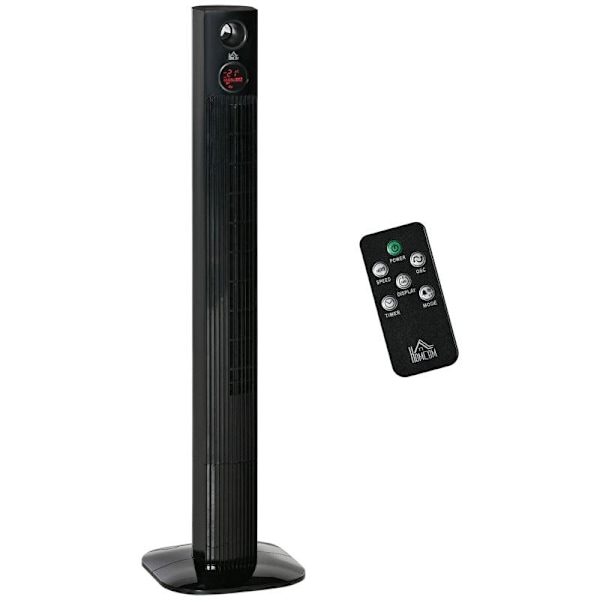 Rootz Tower -tuuletin - Pylvästuuletin - Jalustatuuletin - Kaukosäätimellä - Aromidiffuusorin ajastintoiminto - 3 ilmanvaihtotasoa - 45w - Musta - 31,