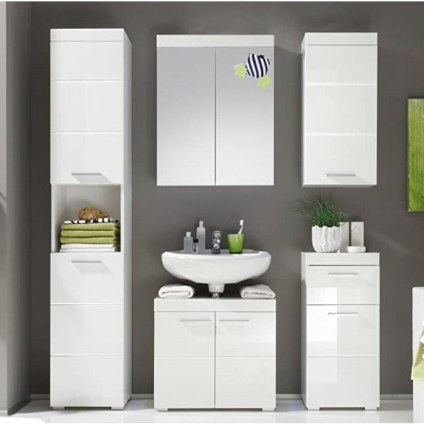 Rootz Badeværelsesskab - Under vasken - Højglans - 60 x 56 x 34c White High gloss