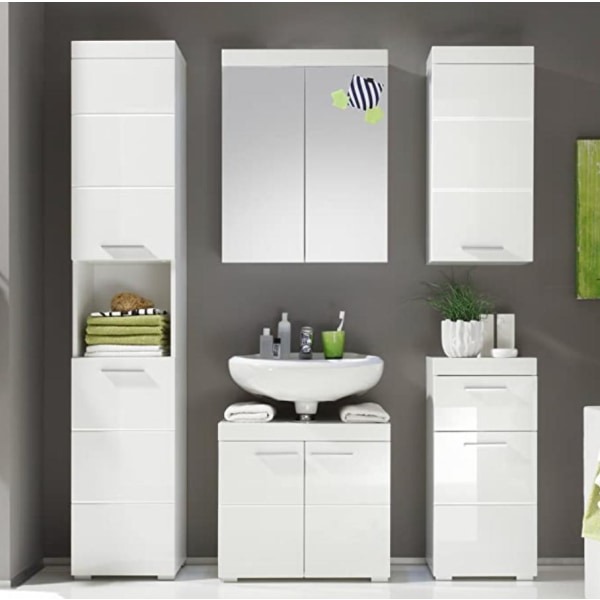 Rootz Badeværelsesskab - Under vasken - Højglans - 60 x 56 x 34cm White High gloss