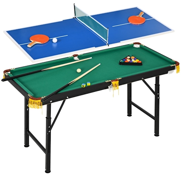 Rootz SPORTNOW 2-in-1 biljardipöytä ja pöytätennispöytä - Biljardipöytä - Pingispöytä - Vaivaton vaihto - Tyylikäs muotoilu - Korkeussäädettävä - 140c