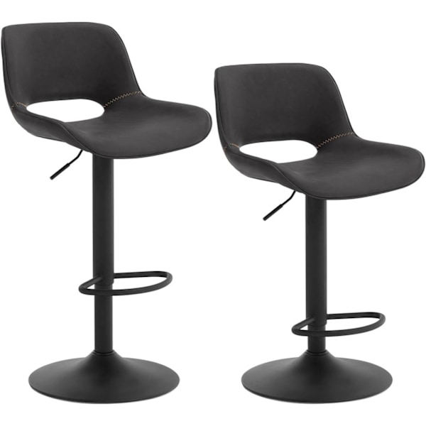 Rootz keinonahkainen baarijakkara - Vintage baarituoli - Vedenpitävä ja ergonominen - Säädettävä korkeus - 48cm x (85-105,5cm) x 49cm