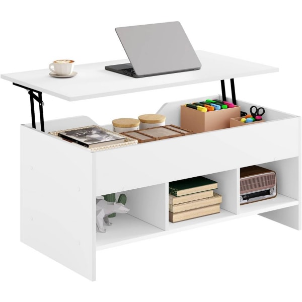 Rootz multifunktionellt lyftsoffbord - Konvertibelt bord - Justerbart skrivbord - Utrymmesbesparande, mångsidigt, hållbart - Klass E1 trä - 96cm x 45c