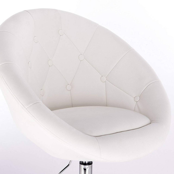 Rootz Lounge Chair - Snurrstol i konstläder - Justerbar höjd - Snygg och bekväm - 46cm x 44cm - Vit - Ergonomisk design
