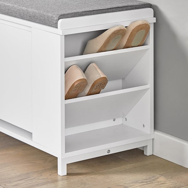 Rootz skoskab med bænk - Skoorganisator - Opbevaringsbænk - Komfortable siddepladser - Alsidig opbevaring - Holdbar MDF og metalkonstruktion - 82 cm x