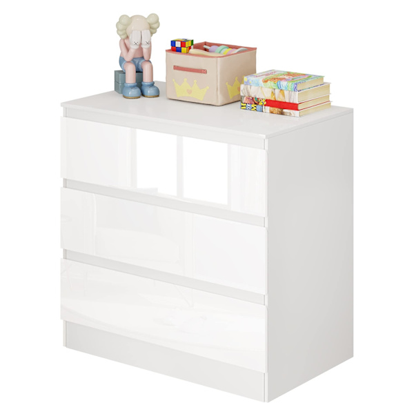Rootz babyskifteløsning - Nursery nødvendighed - Bleglæde - Babypleje Essential - Hvid og blank - Pladsbesparende design - Kompakte dimensioner