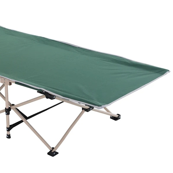 Rootz Camp Bed - Hopfällbar campingsäng - Militär sovsäng - Väderbeständig - Inkluderar tygpåse - Grön + Beige - 190cm x 68cm x 52cm