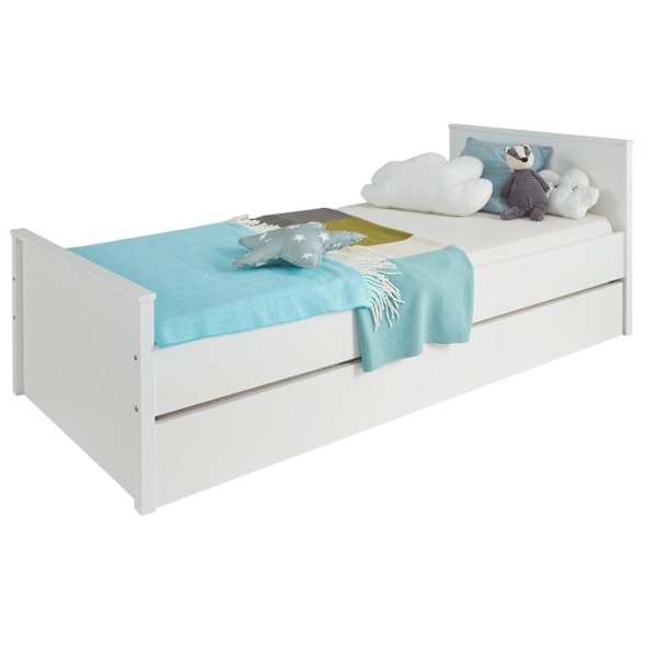 Rootz Children's Room Functional Bed - Youth Sleeper - Kids' Cot - Junior Bedstead - Child's Resting Place - Toddler Berth - White - 209 x 78 x 97 cm