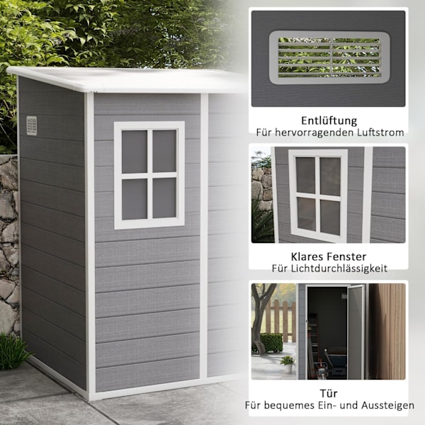 Rootz Tool Shed - Garden Shed - Lagringshus - Secure Lock - 122 x 149 x 192/177 cm