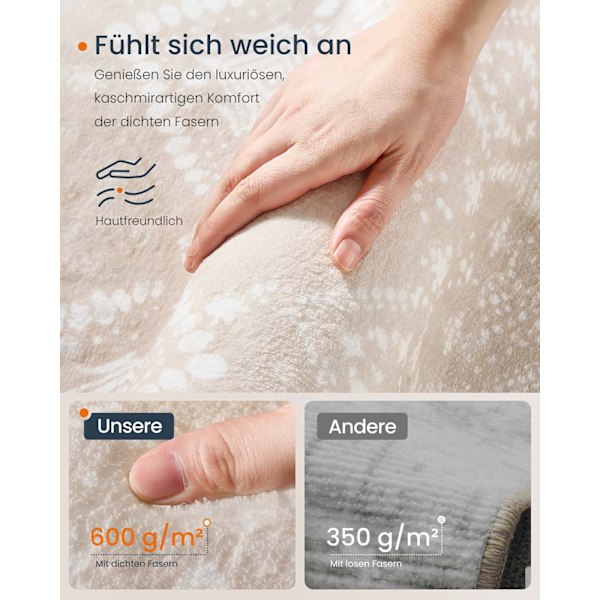 Rootz Boho -tæppe - Fluffy tæppe - Brun Mat - Blød og holdbar - 200 cm x 290 cm