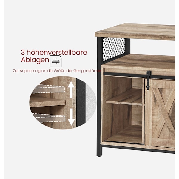 Rootz Sideboard - Kökskåp - förvaringsskåp - Hållbar stålram - 33 cm x 100 cm x 80 cm