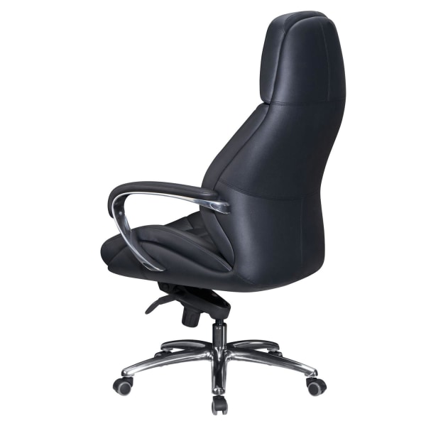 Rootz designer kontorsstolsöverdrag svart äkta läder skrivbordss