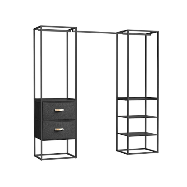 Rootz garderobeopbevaringsopbevaring - Skabearrangør - Stor kapacitet - Stål & MDF - 40 cm x (150-180 cm) x 180 cm
