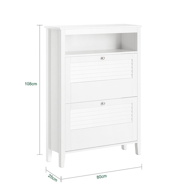 Rootz skoskab - Opbevaring i entré - Skoopbevaring - MDF og PB - 80 cm x 108 cm x 25 cm - Letvægts - Nem montering