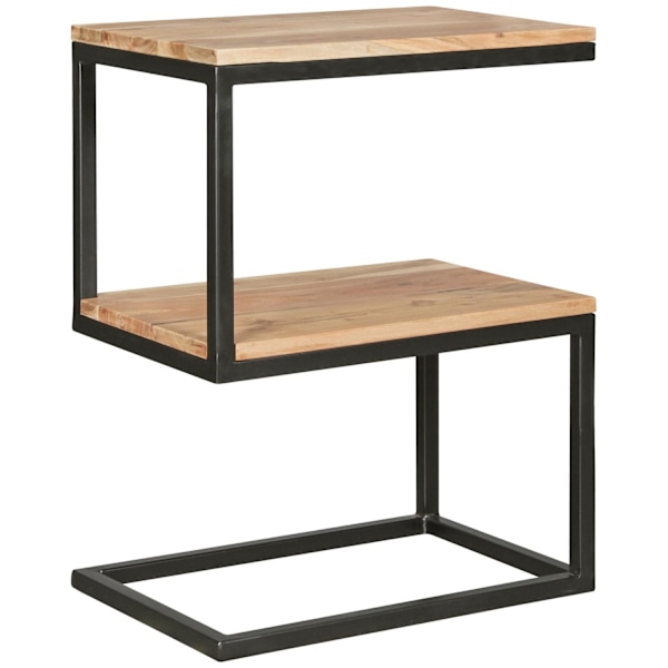 Rootz sidebord S-form massiv træ akacie - metal 45 x 60 x 30 cm - Design Stuebord Landlig stil - Anstellisch opbevaringsbord firkantet