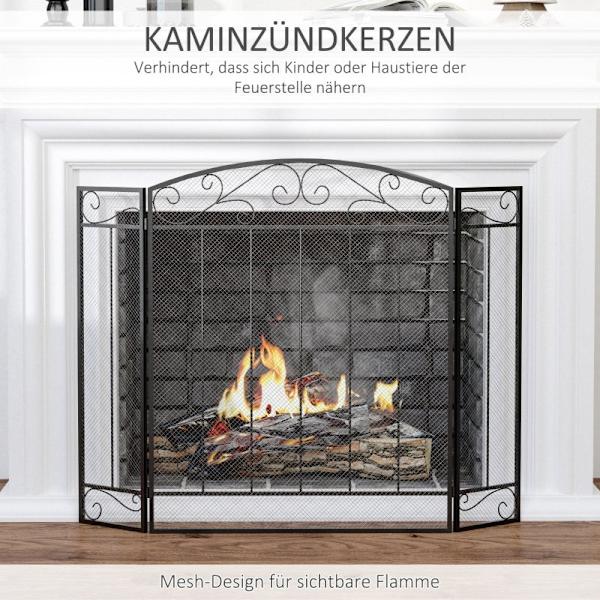 Rootz Western Fireplace Guard - Palosuoja - Fire Shield - Tukeva teräsrunko - Tyylikäs lonkkakuvio - 105 cm x 1,6 cm x 80,5 cm