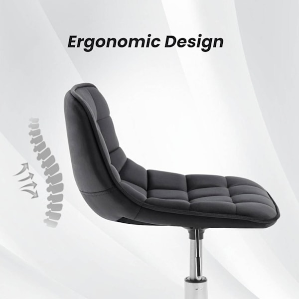 Rootz kontorstol - Ergonomisk arbejdsstol - Drejestol - Fløjlskomfort - Justerbar højde - Holdbar bygning - 43 cm x 60-67,5 cm x 50 cm