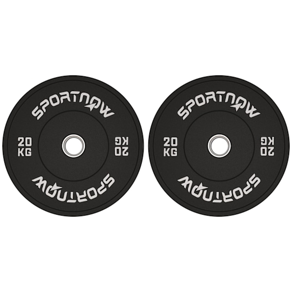 Rootz -painolevy asetettu 2 x 20 kg - olympiastandardi - kestävä kumi - vähentää kohinaa - 45 cm x 8 cm