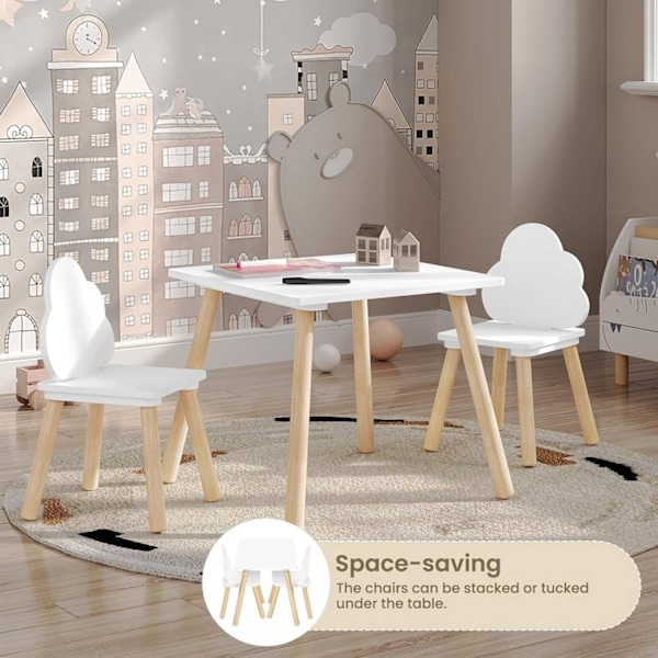 Rootz 3-delade sittplatser för barn - Montessoribord och stolar - Molnformat ryggstöd - Säkerhetsfunktioner - Utrymmesbesparande design - 50 cm x 44 c