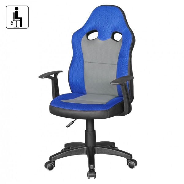 Rootz barn skrivbordsstol blå - grå för barn 8 & med ryggstöd hå