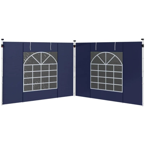 Rootz Gazebo - Sidopaneler - Byte av 2 sidor - Pop Up Gazebo - Med fönster och dörrar - Blå - 295W x 195H cm