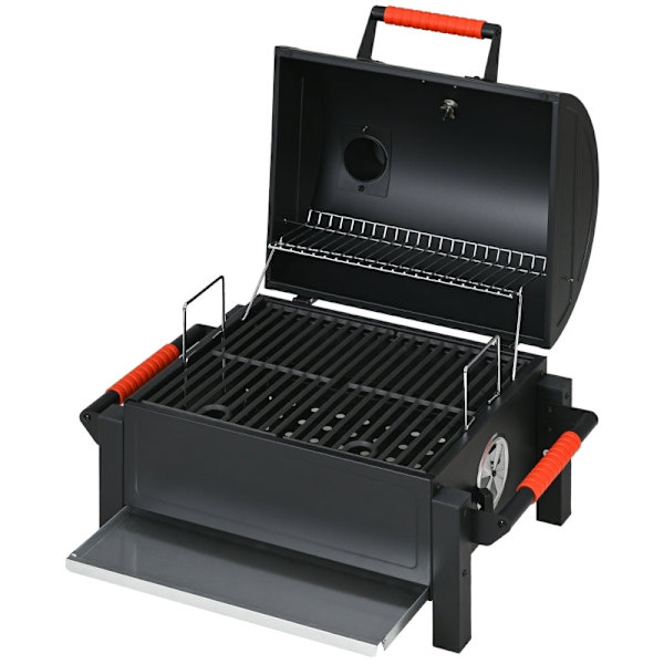 Rootz Kolgrill - Grill - Matlagning utomhus - Behåller värmen för rökiga smaker - Enkel temperaturövervakning - Justerbar ventilation - 68,5 cm x 50 c